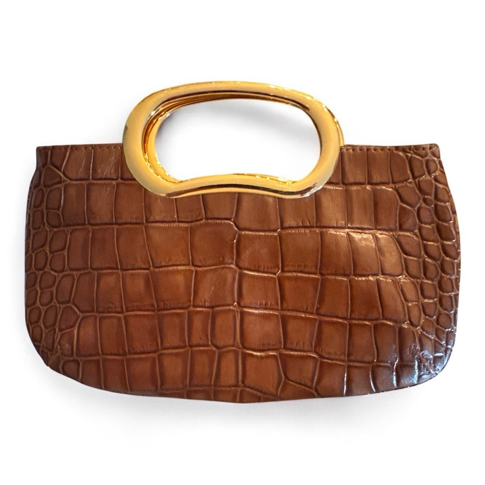 A. B. S. Allen Schwartz Brown Leather
"Crocodile" pattern purse clutch